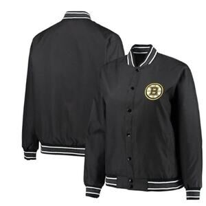 Official NHL Boston Bruins Black Varsity Jacket Size 2XL